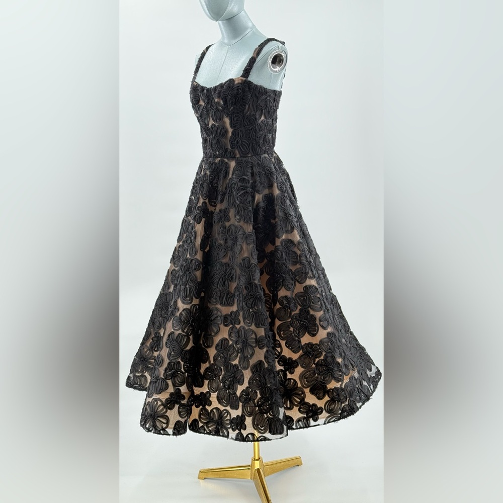 🆕 BRONX & BANCO 🧿 NWOT Sabrina Midi Dress, Black Floral - Sz M / US 6 - Picture 6 of 17